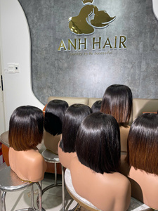 100% Vietnamese Human Hair Straight <b>Bob</b> <b>Wig</b> Natural Brown Short Hair <b>Wig</b> - Product Image 3