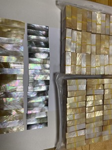 Mother Pearl Triangle Pieces Raw Polished Shell Material <b>Box</b> for Mosaic Inlay Furniture Decor Craft Supply Vietnam Gold White - Product Image 3