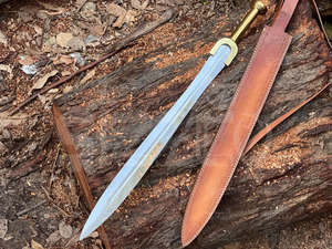 Espada Xiphos Griega de Acero al Carbono Forjada a Mano, Hoja Personalizada, Espada Corta Espartana Hoplita, Lista para la Batalla, Hoja de Fantasía - Product Image 6