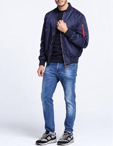 Chaqueta Bomber para Hombre, Cuello Alto, Cierre de Cremallera, Estilo Casual, Ecológica, Logotipo Frontal, Resistente al Viento, Corte Regular, para Otoño - Product Image 4