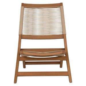 เก้าอี้พับคาลูน่า ทำจากไม้สักแท้คุณภาพดี พร้อมเชือกถัก สำหรับใช้ภายในหรือภายนอกอาคาร - Product Image 2