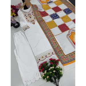 Diseñador Real Mirror Work Wedding Dress Party Wear Top Plazzo y Dupatta - Product Image 3