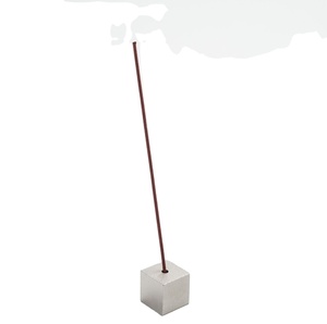 Soporte de incienso de Metal plateado con forma de cubo, soporte de palo de aroma minimalista, decoración de altar de meditación moderna, accesorio de quemador de latón de lujo - Product Image 1