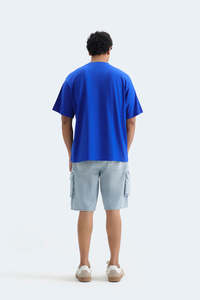 กางเกงยีนส์ขาสั้นผู้ชายแบบสั่งทำ กางเกงยีนส์ขาสั้นแฟชั่น กางเกงยีนส์คาร์โก้ขาสั้นใส่สบาย ดีไซน์กระเป๋าคลาสสิกสำหรับฤดูร้อน - Product Image 6