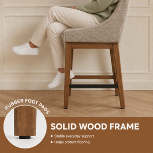 Chaise de comptoir moderne rembourrée et confortable pour îlot de cuisine ou salle à manger - Product Image 4