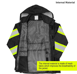 Custom <b>Winter</b> Safety Jacket Insulated Reflective Construction <b>Workwear</b> Premium Manufacturer Bulk Production - Product Image 2