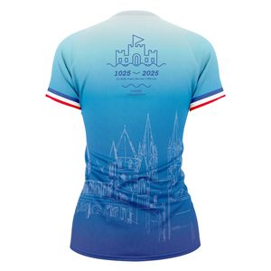 Camiseta de Maratón Sublimada con Logotipo Personalizado OEM, Corte Regular, Transpirable, de Secado Rápido, Ropa Deportiva de Poliéster de Alta Calidad, Cuello Redondo - Product Image 4