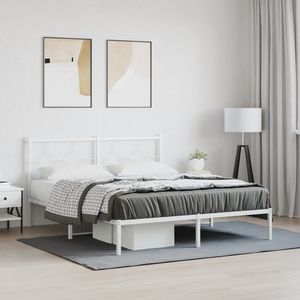 โครงเตียงเหล็กเคลือบผงสีขาวขนาดคิงไซส์ ผลิตภัณฑ์เตียงโลหะ - Product Image 3