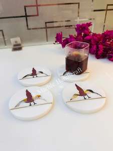 Ensemble de sous-verres en marbre motif éléphant – Vente en gros au meilleur prix pour salle à manger, cuisine, hôtels – Artisanat en pierre de style religieux - Product Image 6