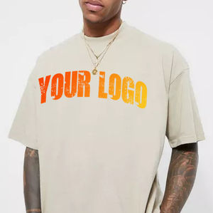 Nueva Llegada 2026 Camiseta de Algodón 100% para Hombre, con Logo Impreso DTF Personalizado, Oversize, Ecológica, Hombros Caídos, Bicolor, Ajuste Holgado - Product Image 2