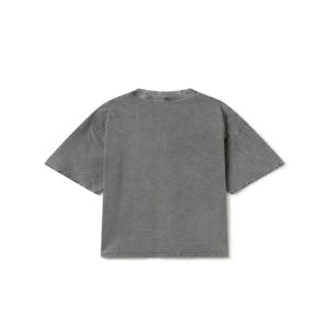 เสื้อยืดคอกลมแขนสั้นสีเทาแบบลำลอง ทรงปกติ ผ้าฝ้ายเจอร์ซีย์ถัก 100% สีพื้น - Product Image 2