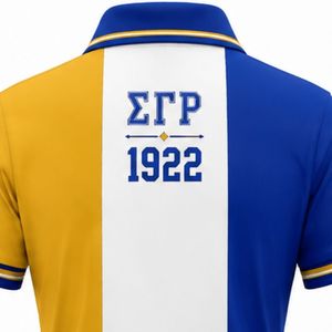 Polo 3 panneaux Sigma Gamma Rho pour femme, bleu roi, or et blanc, avec lettres grecques brodées sur mesure, vêtement de mode pour sororité - Product Image 5