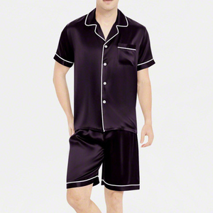 Top Sale Casual Plus Size Men's Silk Satin 2026 Pajamas OEM Nightwear Quick Dry Breathable Long Sleeve VIRAL Made - Product Image 1