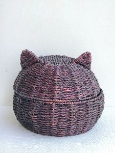 Panier décoratif FELINE FUN en jonc de mer pour rangement, organisateur pour salle de bain et buanderie - Product Image 5
