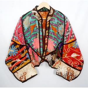 <b>Kantha</b> Handmade Breathable Printed Nonwoven Quilted Patchwork Cotton <b>Jacket</b> Women Boho Vintage Hippie Floral Winter - Product Image 1