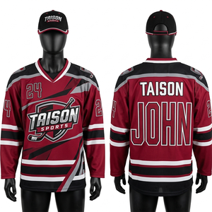 Camiseta de Hockey sobre Hielo para Hombre, 200 GSM, Tela Transpirable de Poliéster Premium, Panel Amarillo, Negro y Blanco con Rayas, Personalizada con Tackle Twill - Product Image 4