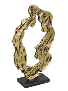 Escultura Moderna Abstracta de Aluminio Dorado, Figura Texturizada con Forma de Bucle Orgánico, Decoración de Lujo para el Hogar, Adorno Artístico para Sala de Estar u Oficina - Product Image 4