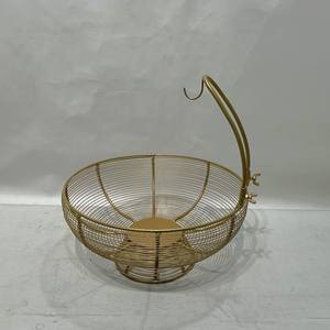 Panier à fruits en fil de fer doré avec crochet, bol de rangement moderne en métal pour comptoir de cuisine, décoration intérieure, vente en gros - Product Image 4