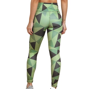 Leggings de Yoga de Cintura Alta con Estampado Geométrico, Spandex y Poliéster, Elásticos en Cuatro Direcciones, Costuras en Contraste, Pantalones para Mujer - Product Image 3