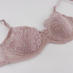 Sujetador Push-Up sin Varillas para Mujer, Copa Tres Cuartos, Decorado con Pedrería, Transpirable, Tirantes Ajustables, Espalda en U, Spandex/Nylon - Product Image 6