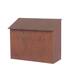 Buzón de Metal Color Terracota Naranja con Detalles Negros, Forma de Sobre, Relieve, para Montar en la Pared, Buzón Exterior para el Hogar, Decoración Exterior - Product Image 1