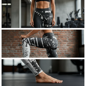 Fabricant de vêtements personnalisés, leggings imprimés sur mesure, streetwear, leggings de sport, design de logo personnalisé, pantalons de sport - Product Image 3