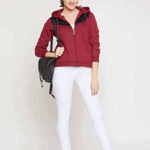 Sudadera con capucha de algodón polar para mujer, al por mayor, lisa, de manga larga, para gimnasio, con logotipo personalizado, insignia, lentejuelas, estilo urbano - Product Image 6