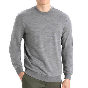 Sweat-shirt à col rond pour homme, manches longues, gris uni, 100% coton non tissé, toutes saisons, lavage à la main uniquement, séchage rapide, respirant - Product Image 1