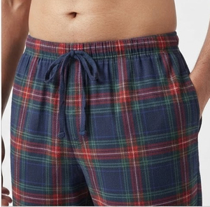 Pantalon ample en flanelle pour homme, 100 % coton, coupe ample, taille à cordon, à carreaux, pour l'hiver, vêtement d'intérieur, pantalon de pyjama pour homme - Product Image 4