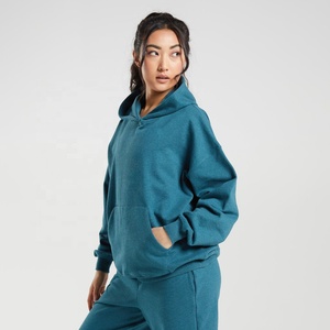 Robe pull à capuche pour femme OEM, hiver, manches longues, 100% coton, tissu tricoté léger, uni, écologique, brodé - Product Image 3
