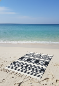 Alfombra de Algodón Afelpado al por Mayor, Tejida a Máquina, con Diseño Floral Moderno, Lavable, Tricolor, para Camping, Hogar, Picnic y Viajes - Product Image 2