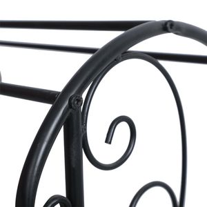 Black Free-Standing Metal <b>Towel</b> Rack with Shelf Modern Free-<b>Hanging</b> Design - Product Image 5