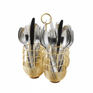Moderno Porta Cubiertos de Acero Inoxidable de Dos Niveles, Soporte para Cucharas, Organizador de Utensilios de Cocina, para Uso en el Hogar y Restaurantes - Product Image 2