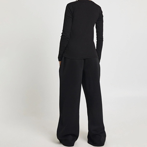 Premium Quality Plus Size Solid Color 2 Piece <b>Sweatsuit</b> <b>For</b> <b>Women</b> Custom Puff Printing Logo Gym Wear Breathable Tracksuit - Product Image 2