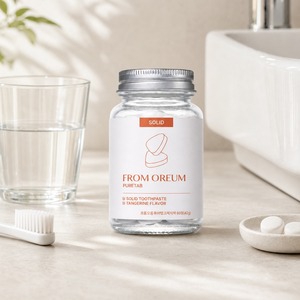 [FROM OREUM] Tabletas de Cuidado Diario con Sabor a Mandarina, 60 Tabletas, Pasta Dental Sólida para el Cepillado de Dientes - Product Image 1