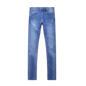 Fashion Wear <b>White</b> Color Lightweight High Waist Breathable 100% Cotton Casual <b>Men's</b> Regular Fit Jeans <b>Pants</b> - Product Image 5