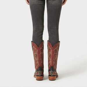 Botas Vaqueras de Cuero Occidental para Mujer, Botines Vaqueros de Cuero con Bordado Personalizado, Botas Vaqueras de Cuero Occidental Hechas a Mano de Primera Calidad - Product Image 3