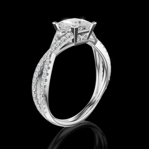 Bague de fiançailles pour femme Aurum Diam, diamant brillant cultivé en laboratoire, couleur E, certifié EGL, plaqué argent 925, luxe AURG-144 - Product Image 2