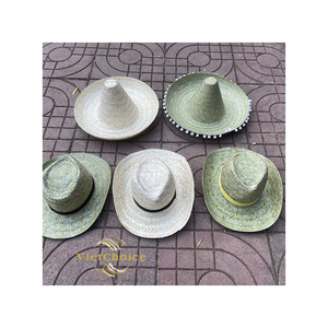 Vietchoice Straw Cowboy <b>Hat</b> Toquilla Hand Embroidered Adjustable <b>Band</b> Unisex Outdoor Adult <b>Hat</b> with Rope Strap - Product Image 6