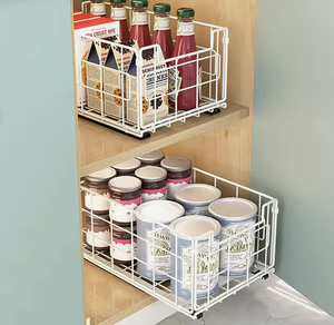 OEM/ODM Vietnam Double Layer Pull Out <b>Basket</b> Drawer <b>Sink</b> Storage Rack Metal Kitchen Organizer Shelf - Product Image 2