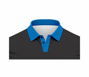 T-shirt personnalisé pour homme, noir et bleu, imprimé géométrique, logo sur le devant, col rond, manches courtes, séchage rapide, performance, golf, sport, coupe classique - Product Image 3