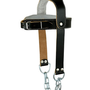 <b>Leather</b> Neck <b>Harness</b> with Chain and Buckle Closure Adjustable Protective Gear for Boxing Adults Unisex Standard Style - Product Image 4