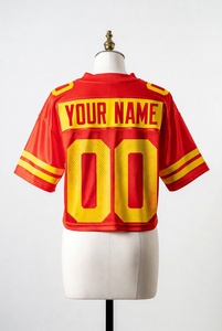 Camisetas de fútbol retro personalizadas de alta calidad con cuello en V, estilo oversized, para hombre, de malla transpirable, corte cropped, estilo americano, talla americana. - Product Image 4