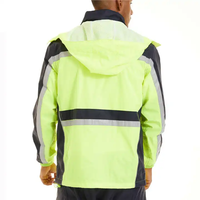 Veste de travail haute visibilité personnalisée avec panneaux réfléchissants et col montant pour le personnel de la construction, industriel et de sécurité