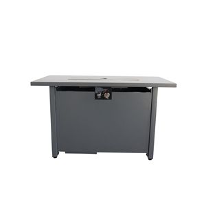 Black Steel Outdoor <b>Fire</b> <b>Pit</b> <b>Table</b> <b>with</b> Lid 25 H X 42 W - Product Image 5