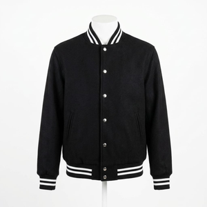 Veste universitaire personnalisée pour hommes et femmes, style décontracté, type Letterman, bomber de baseball avec poignets côtelés, streetwear - Product Image 1