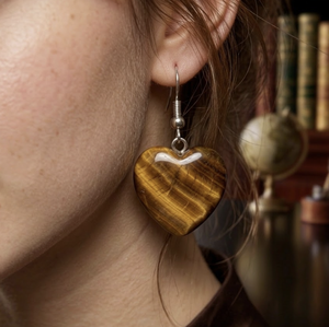 Pendientes de Aro con Ojo de Tigre Modernos para Mujer, Ideales para Bodas y Regalos - Product Image 1
