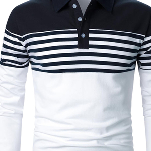 <b>Men's</b> <b>Long</b> <b>Sleeve</b> <b>Casual</b> Striped Polo <b>Shirt</b> Premium Cotton Breathable Soft Comfortable Classic Fit Button Collar Stylish <b>Shirt</b> - Product Image 5