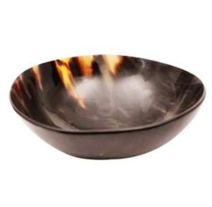 Meilleur bol de service en corne d'Inde, écologique, design moderne et minimaliste, tons bruns, décor poli, léger 0,4 kg - Product Image 3