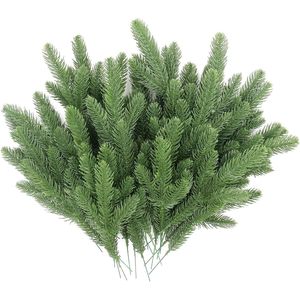50 Piezas de Accesorios para Manualidades, Ramas de Pino Artificiales Verdes, Agujas para Guirnaldas, Coronas, Decoración Navideña para el Hogar y el Jardín, Árboles de Pino Navideños - Product Image 1